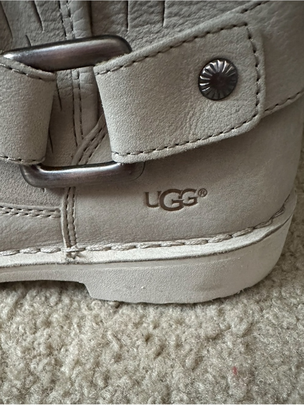 NWOT UGG AUSTRALIA SHANI UGGPURE BOOTS LINED BEIGE TOPSTITCHED BOOT - Picture 4 of 8